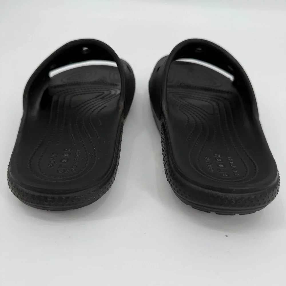 Crocs Classic Slides Black Mens 5 Womens 7 Slip On Comfort Sandals 206121-001
